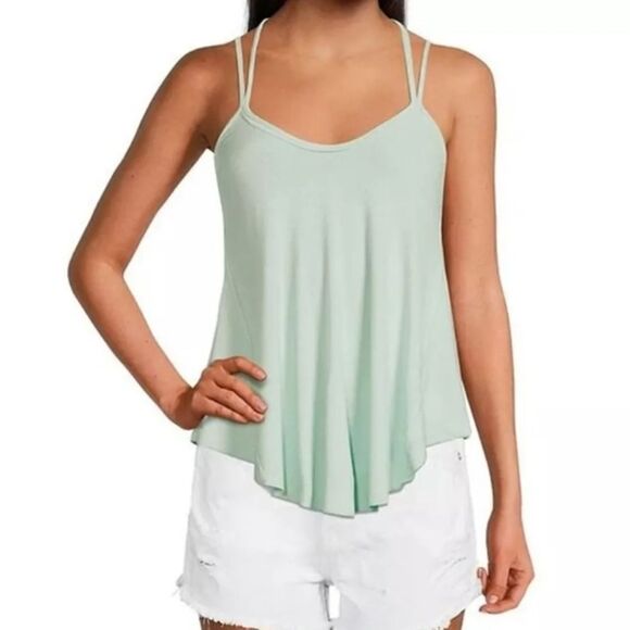 We The Free "Rock Your World" Washed Aqua strappy tank top sz XS - Picture 1 of 12